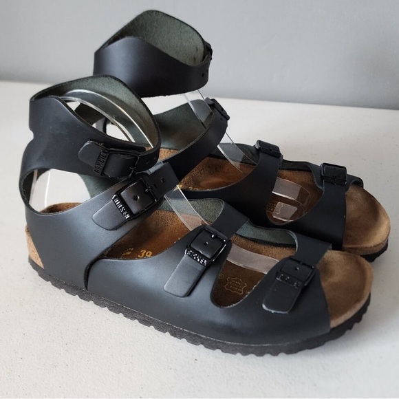 NEW BIRKENSTOCK BLACK ATHENS GLADIATOR ADJUSTABLE STRAPS SIZE 39 8 SANDALS - Picture 6 of 13